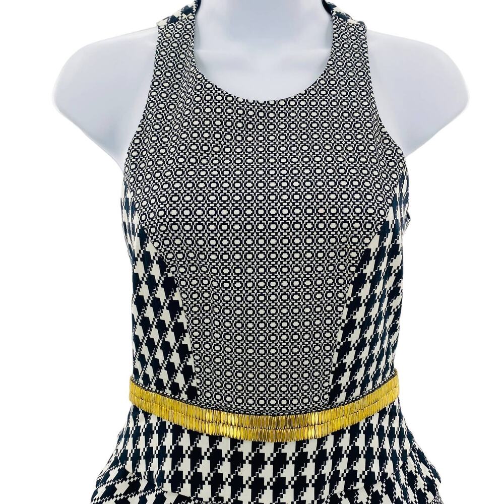 Sass & Bide The Helm Black Houndstooth Peplum Fitted Dress Women EUR 36 | US 6 - Picture 8 of 16